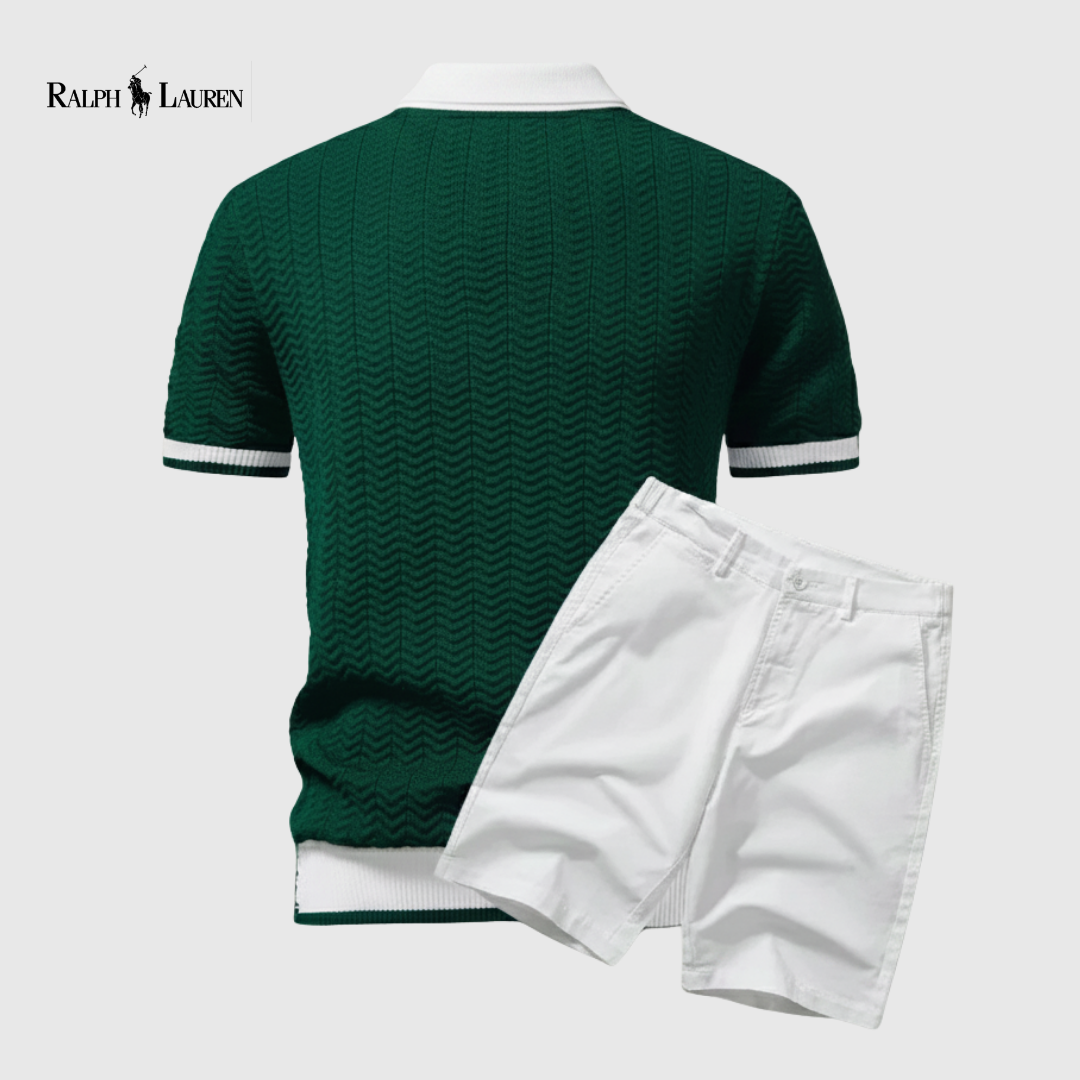 Riviera Chevron Knit Polo Set